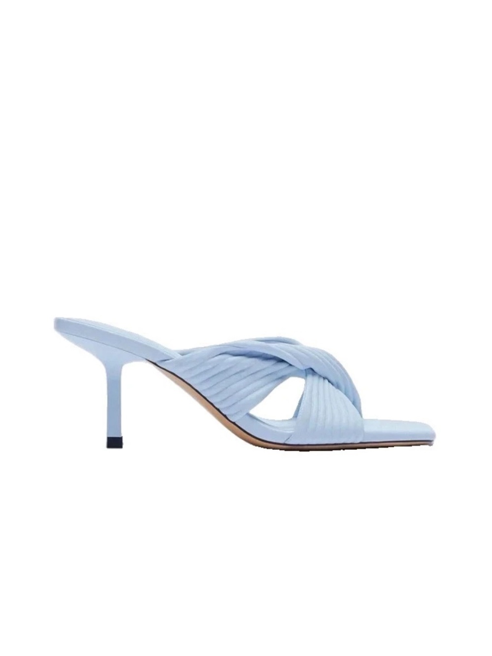 Zara Light Blue Twisted Knotted Mule Heel - Women's Sandal EU 40/ US 9